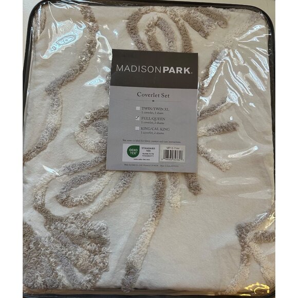 Madison Park Violette 3 Piece Tufted Cotton Chenille Coverlet Set Full/Queen NWT - Picture 7 of 8